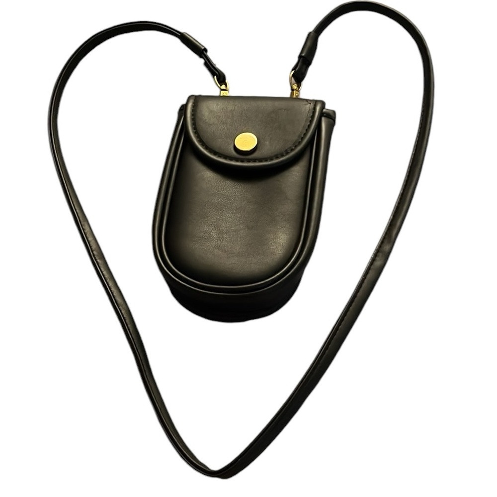 Anthropologie black phone crossbody 3 sections removable strap NWOT